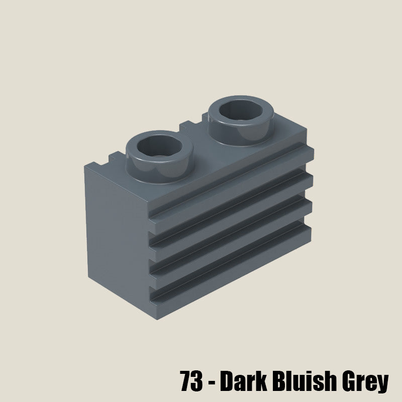 Brick Modified 1 x 2 with Grille / Flute - 100 Gram Pack #2877