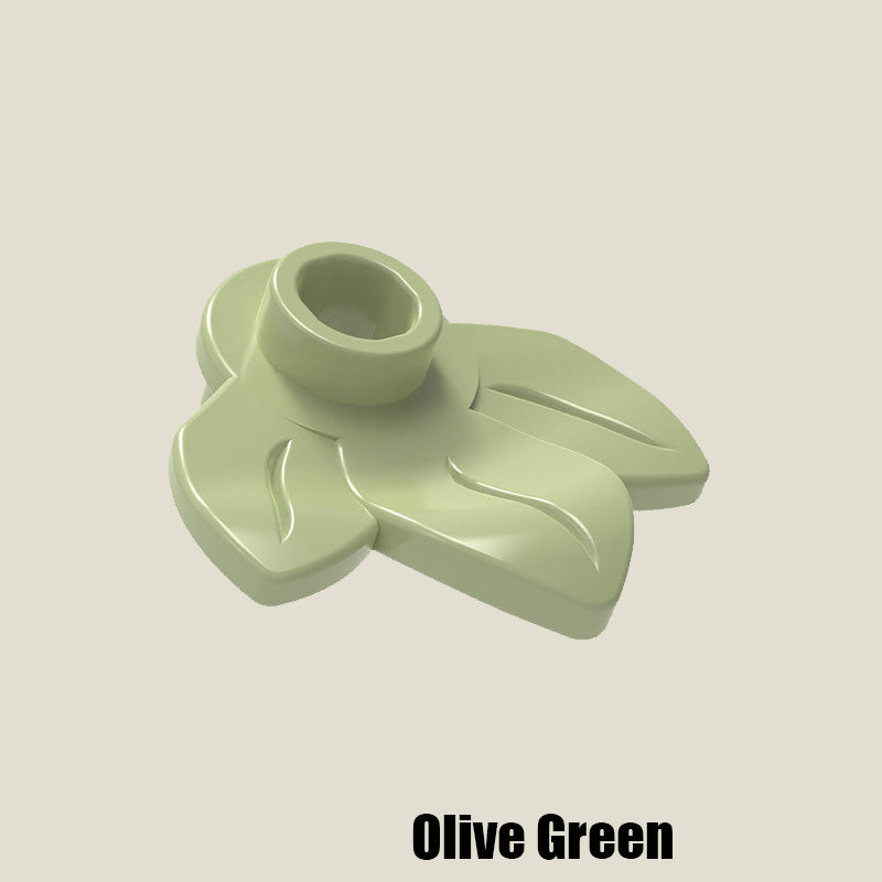 Plant Plate Round 1 x 1 with 3 Layered Leaves - 50 Gram Pack #32607