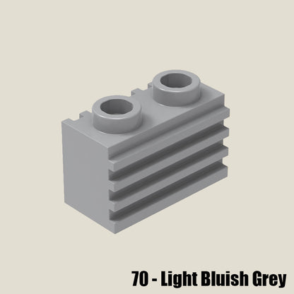 Brick Modified 1 x 2 with Grille / Flute - 100 Gram Pack #2877