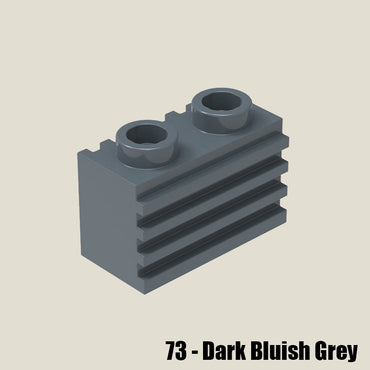 Brick Modified 1 x 2 with Grille / Flute - 100 Gram Pack #2877