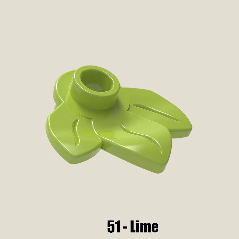 Plant Plate Round 1 x 1 with 3 Layered Leaves - 50 Gram Pack #32607